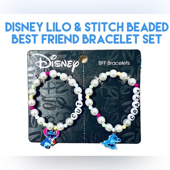 Disney Lilo & Stitch Beaded Best Friend Bracelet Set Stitch charms Crazy & Cute - Picture 1 of 6